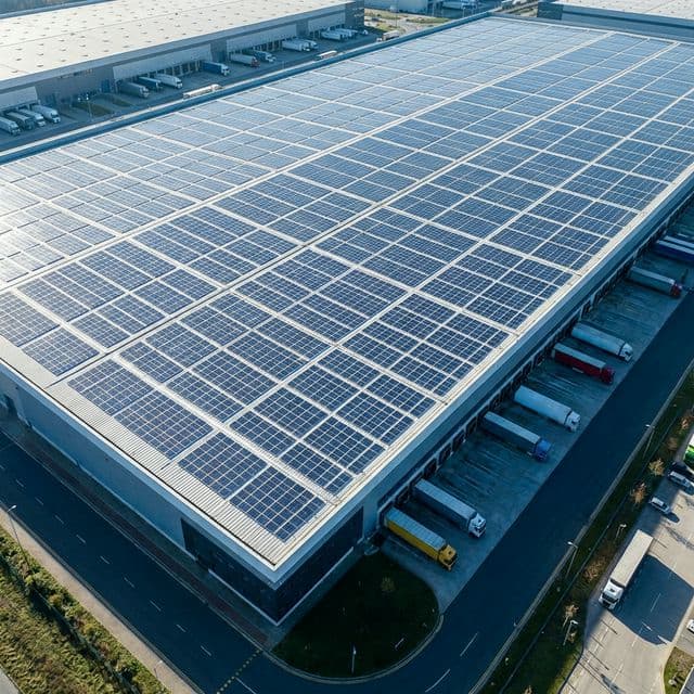 Placas solares en nave industrial